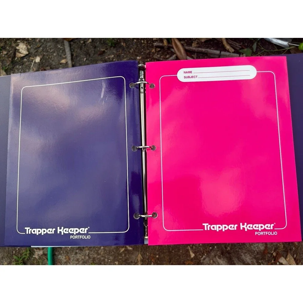Trapper Keeper Portfolio Multicolor Animal Print Vintage Retro 12x9.25 Binder